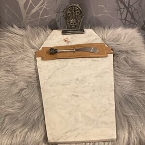 BNWT Marble Made in India Tombstone Coffin Halloween Charcuterie Board